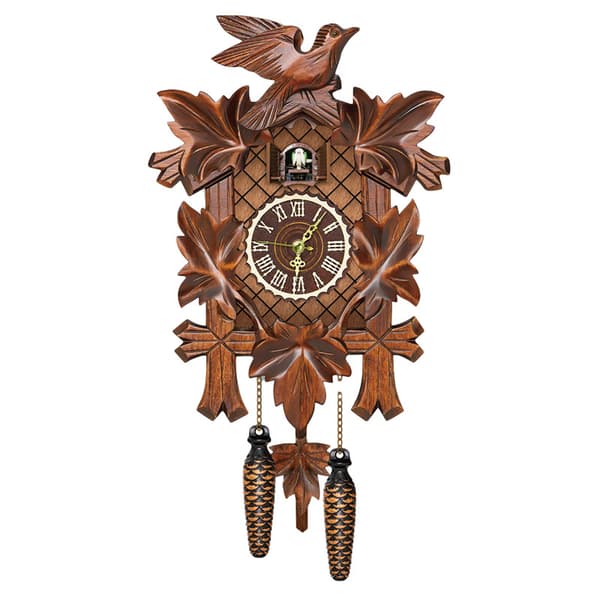 Wooden Pendulum Wall Clock with Cuckoo, Cuckoo Clock with Night Mode, Cuckoo Clock with Working Bird