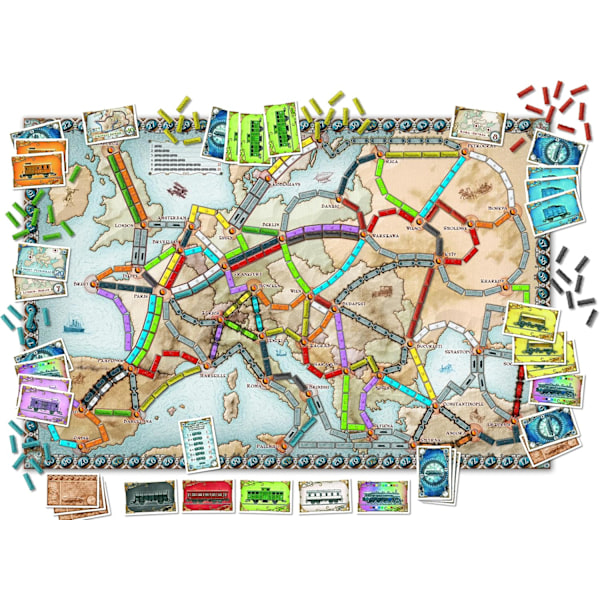 (Specialtilbud) Ticket To Ride Europe Brætspil | Familiespil WELLNGS