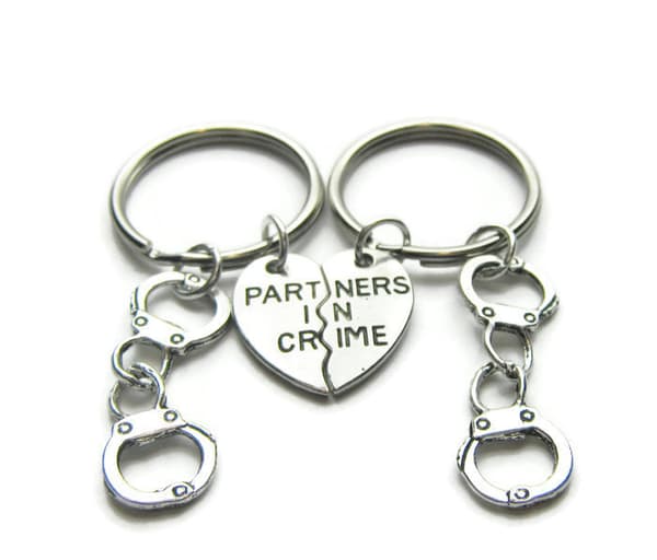 Nøglering Partners in crime Ven/Partner 2 stk. Håndjern{ROG} Silver silver