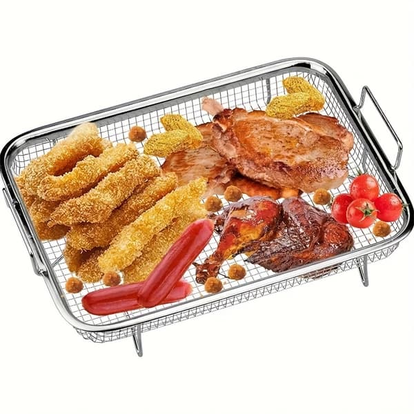 Bagekurv i rustfrit stål til airfryer ovn udendørs 1pc Solid Color
