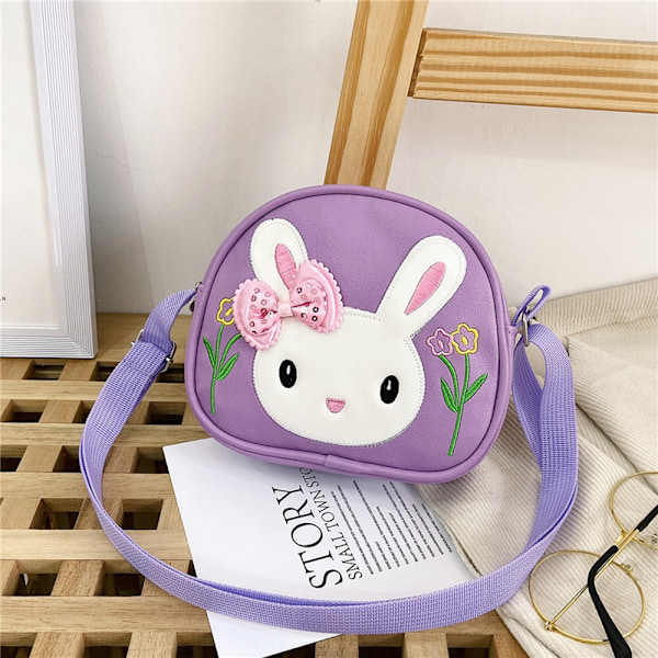 Små pigetasker Toddler Crossbody-tasker til børn til piger Nytårs fødselsdagsgave (lilla)-X74-