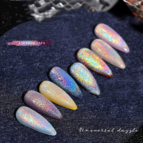 15 ml Regnbåge Katt Gelé Färgglatt Reflex Glitter Magnetisk