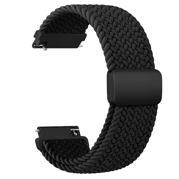 20 mm flätad Solo Loop för Garmin Vivoactive 5/3/3 Music Band Armband för Garmin VivoMove3/Trend/Sport Venu SQ/SQ2/2plus Rem svart black 20mm