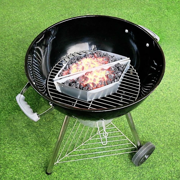 2 ruostumattomasta teräksestä valmistettua hiilikoria Weber-grilleihin ja kaikkiin muihin tulisijoihin