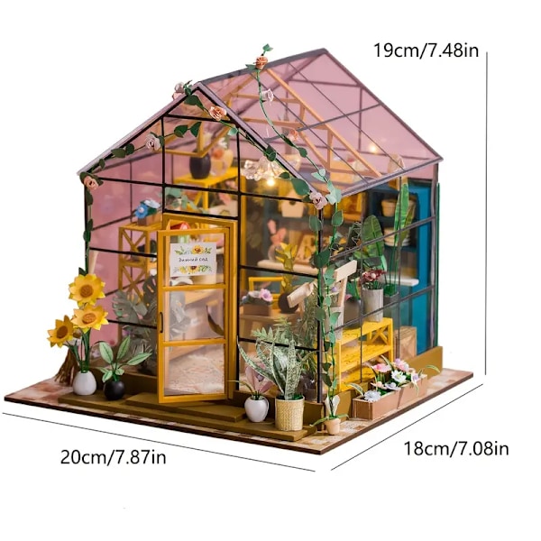DIY Træhusdocka Kit med Møbler - Miniatyr 3D Puslespil til Hjemindretning