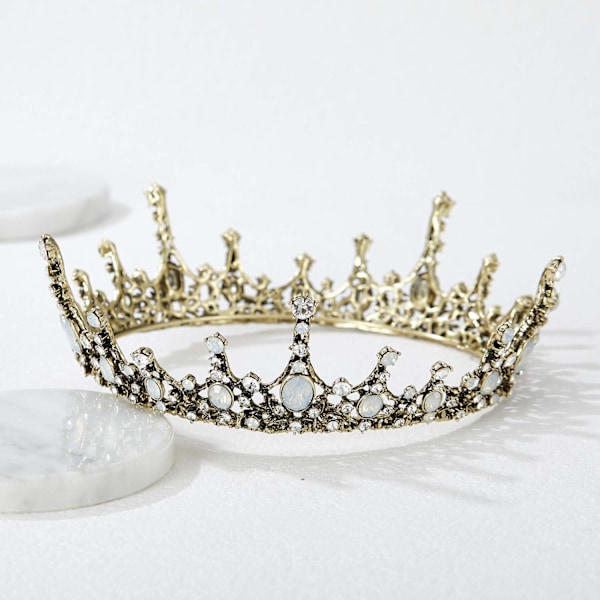 Krystall Barokk Dronningkrone - Vintage Prinsesse Tiara, Bryllup Pro