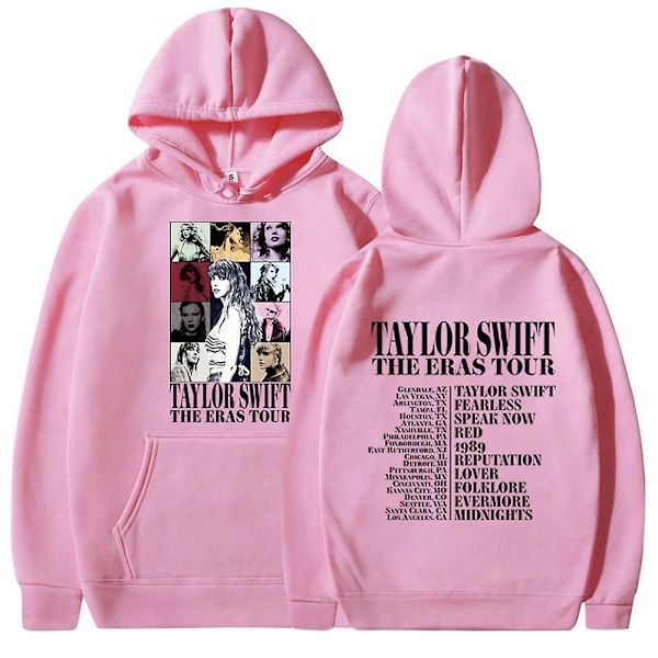 Taylor Swift The Best Tour Fans Luvtröja Trykt Huvtröja Pullover Jumper Toppar För Vuxna Kollektion Present Rosa julklapp Rosa Pink