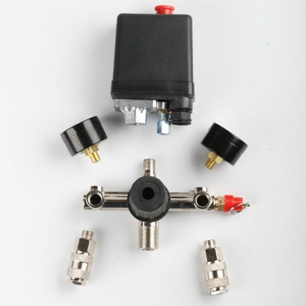 Trykkregulator med trykkbryter for kompressor Trykkbryter med 2 displayer