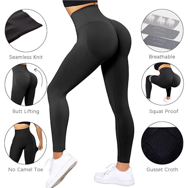 Dam Tights Butt Lifting Sömlösa Högmidjade Leggings för Fitness och Yoga