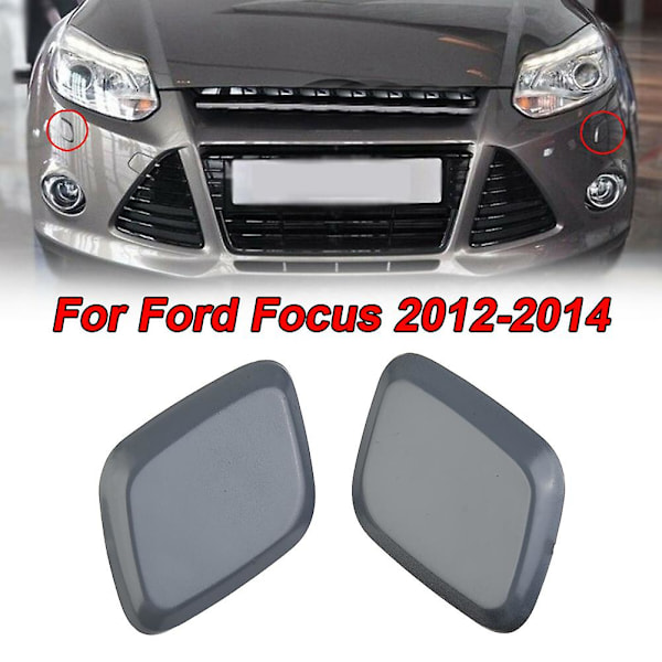 1 par grå strålkastarspolarmunstyckeslock för Ford Focus 2012-2014