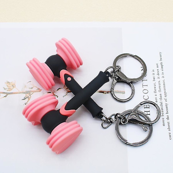 Sort og Pink Fan Lys Stick Nøglering til Fest Tilbehør, Sort og Pink Hjerte Hammer Vedhæng