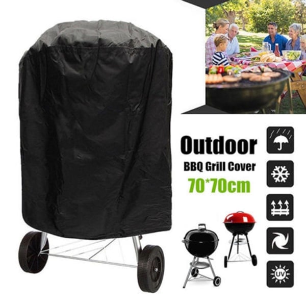 Rundt vanntett BBQ-trekk Hage uteplass Yard Vannkoker BBQ Grill Beskyttelsestrekk Dekselveske 70cmx70cm