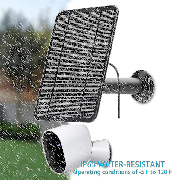 Solcellelader for Arlo Ultra/Ultra 2/Pro 3/Pro 4/Pro 3 Spotlight/Go 2 4W