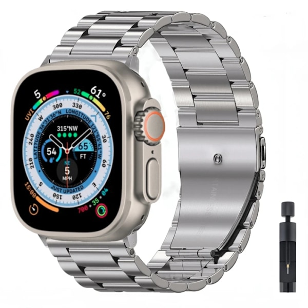 Metallrem til Apple Watch Ultra/2 49mm 9 8 7 45mm 41mm Armbånd i rustfrit stål af høj kvalitet til iWatch 6 5 4 3 SE 44mm 42mm 40