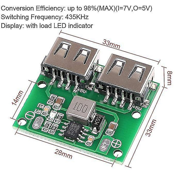 4 st Mobila Strömkällor USB DC-DC Spänningsomvandlare Laddare