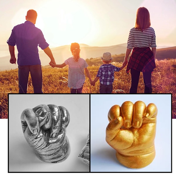 DIY Håndstøbekit Gips Håndaftrykssæt Gave til Par Bryllupsdag Familie og Børn 0.2