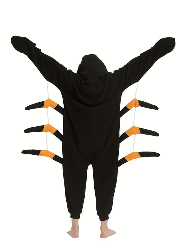 Børns Dyre-Onesie Hættefleece-Romper til Drenge og Piger Black 11-12Y