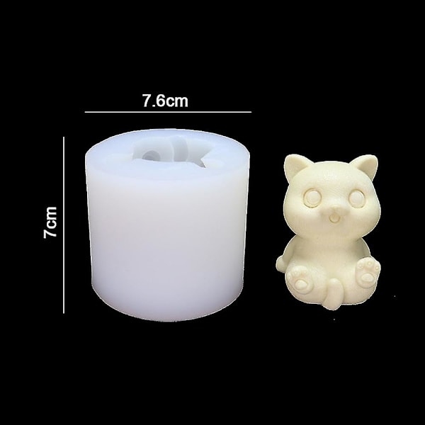 Silikonform med kattsilhuett for lys, resin og polymerstøping