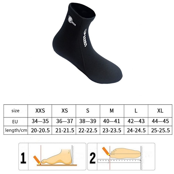 Dyksockor Neoprensockar SVART L svart black black L