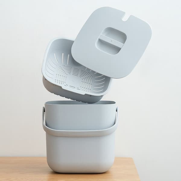 Organic Kitchen Container 6.5L Compost for Organic Waste Dishwasher Safe Odorless with Removable Colander and Lid