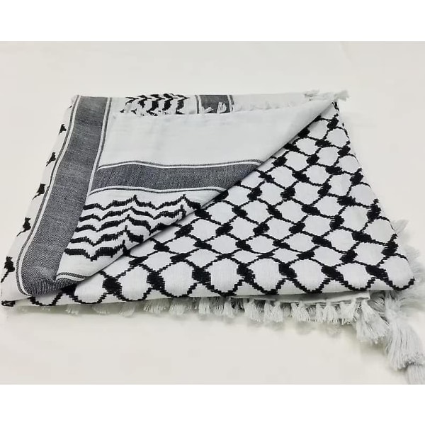 Palestina skjerf, Keffiyeh, Arafat Hatta, rød med dusker, Shemagh Keffiyeh Arab houndstooth 100%