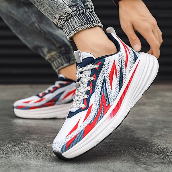 Herrsneakers Andas sportssko Mote løpesko 3Clt179 WhiteRed WhiteRed 44