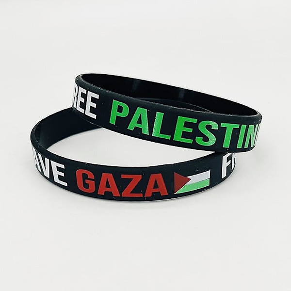 1-20x ILMAISEKSI PALESTIINA PELASTA GAZA Silikoniranneke Lippu Ranneke 3kpl 3 kpl