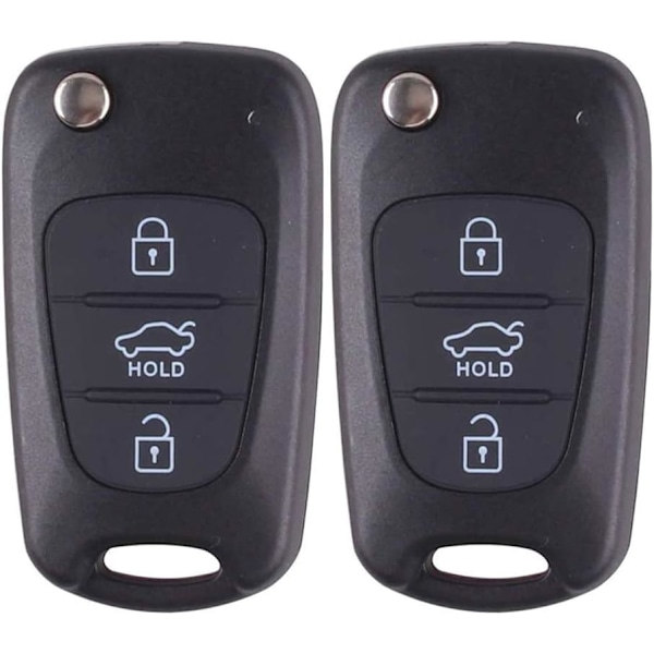 Nyckelskal för Hyundai i20 i30 i35 ix20 ix35 Fällbar Fjärrkontroll Bilnyckel Tillbehör (2-pack)