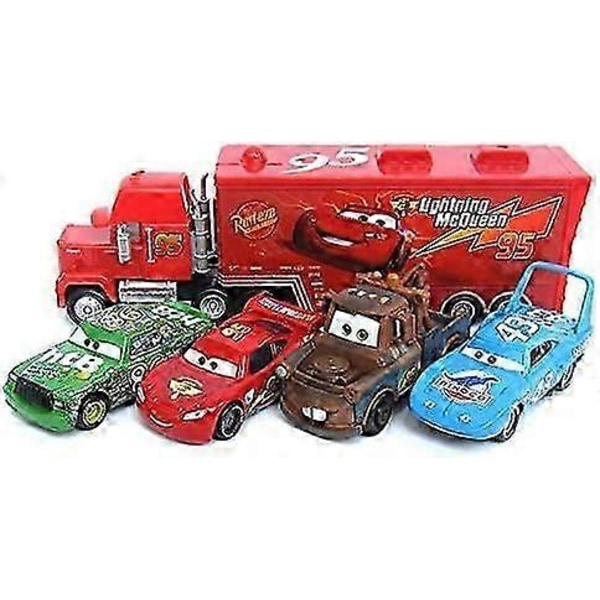 katea 5 stk. Biler Filmleker McQueen King Chick Hicks Mater Mack Truck Diecast Leketøybil 1:55 Løse Barnekjøretøy McQueen Leker Bil