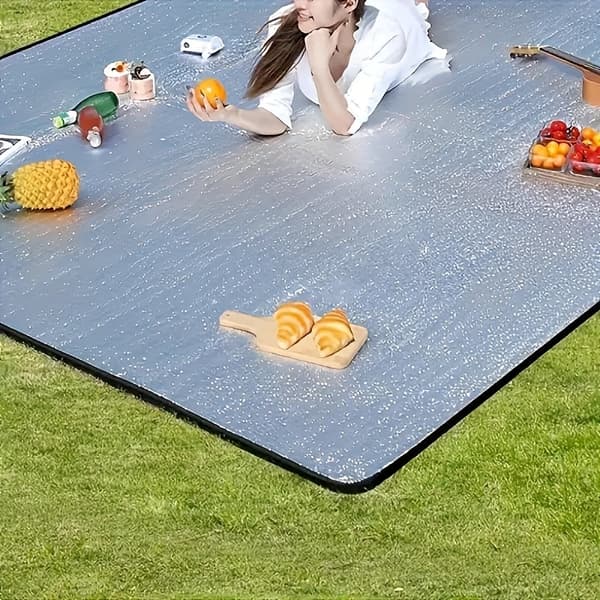 Sammenklappelig Campingmåtte 200x150cm Perlebomuld Picnictæppe Udendørs Bærbart 200x150cm