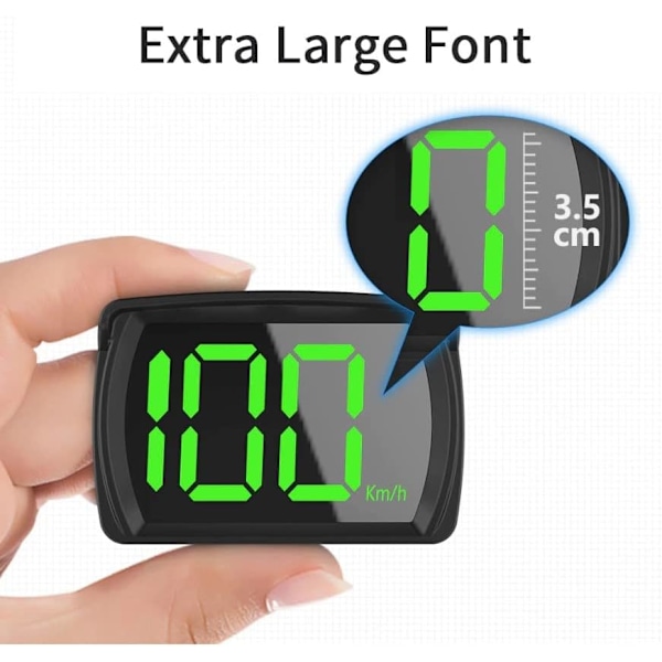Automatisk HUD Frontdisplay 2,5 tum MPH Hastighetsmätare med GPS-chipset för Cykel, Motorcykel, Lastbil, Bil, Scooter