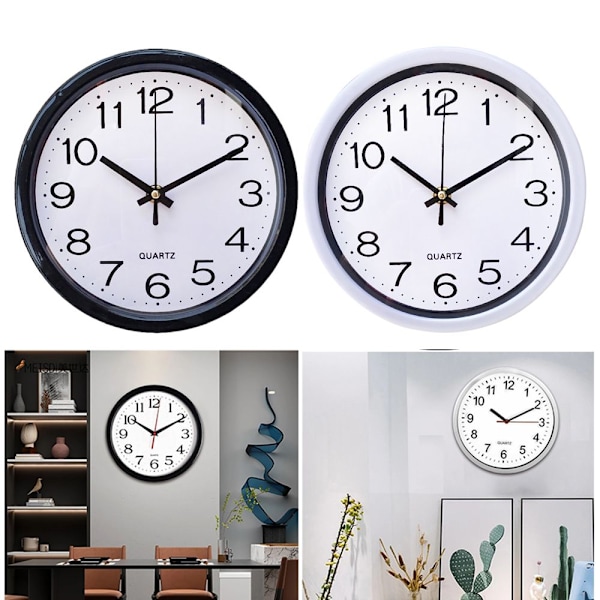 Rund vægur 8 tommer 20 cm SORT (sort)