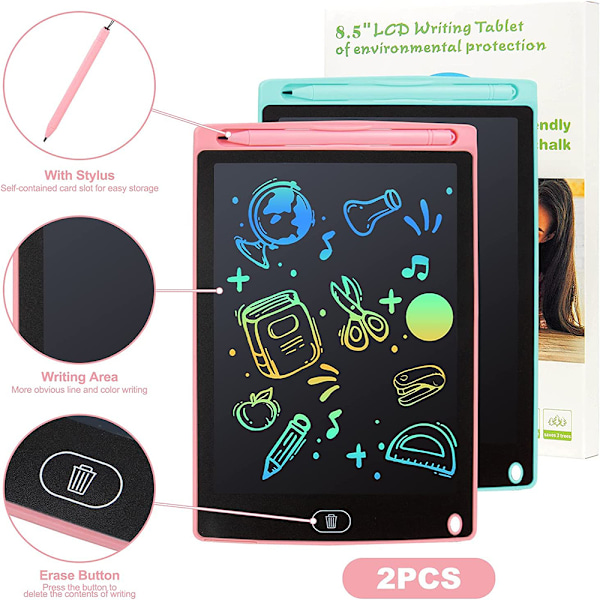 LCD-piirustustabletti, 2 kpl, 10 tuuman värillinen graffititaulu