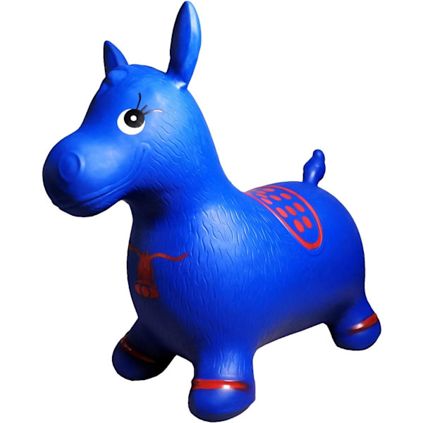 AppleRound Heste Hoppebold med Håndpumpe, Oppustelig Space Hopper, Ride-on Hoppehest (Blå)