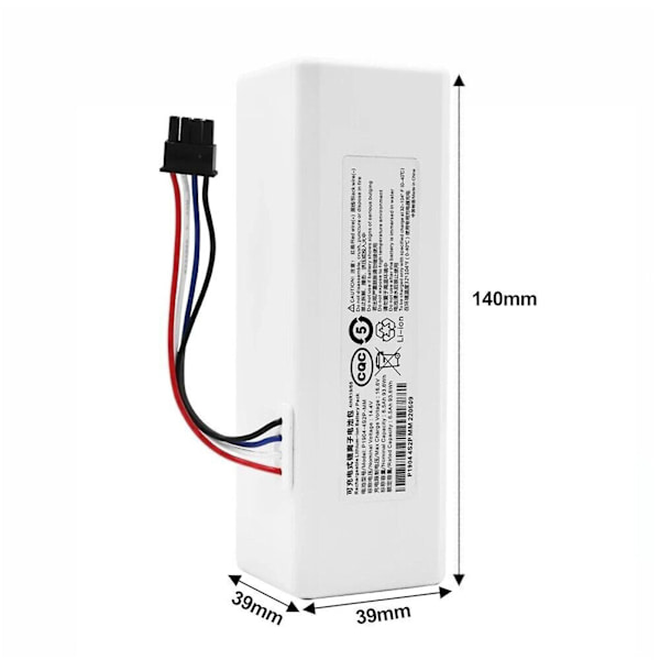 Ersättningsbatteri 14.4V Litiumjon för Xiaomi Mijia 1C Robotdammsugare Modell STYTJ01ZHM 2600mAh