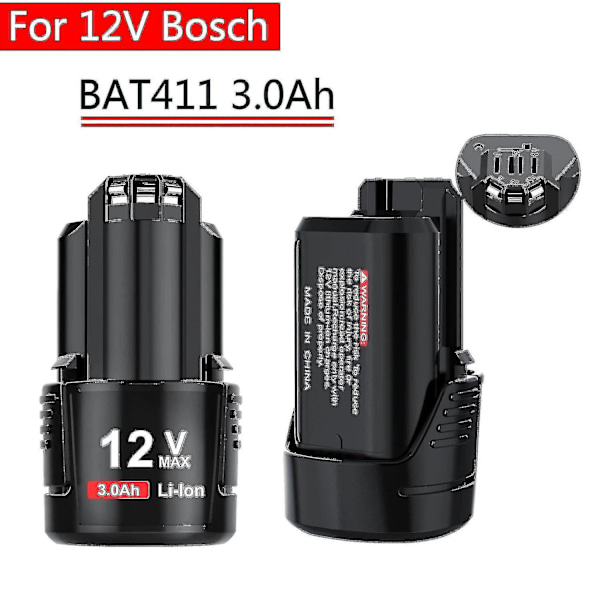 12V Bosch 3000mAh Bat411 Erstatningsbatteri Bosch 12V Batteri Kompatibelt Bosch Bat412a Bat413a D-70