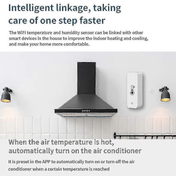 1x Tuya Wifi Temperatur- og Luftfuktighetssensor Innendørs Termometer Hygrometer -GSL