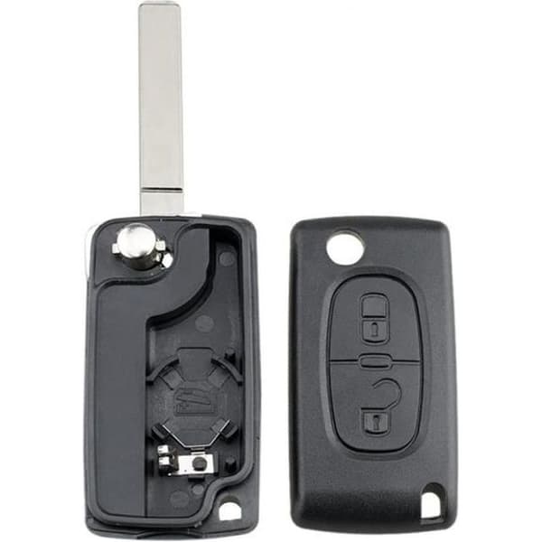 01A Fits Citroen C3 Replacement 2 Buttons Remote Key Shell Case Ce0536 Va2, Black