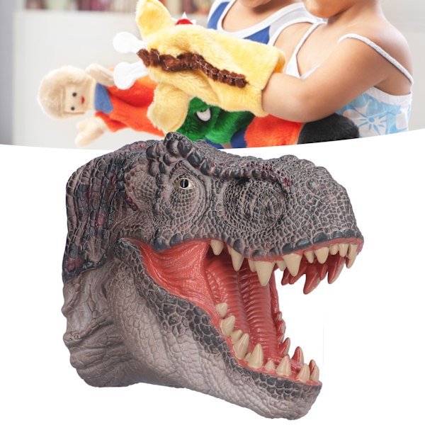 Handdocka i Gummi Dinosaurie, Portabel, Handmålad, Bekvämt Grepp, Tyrannosaurus Handdocka