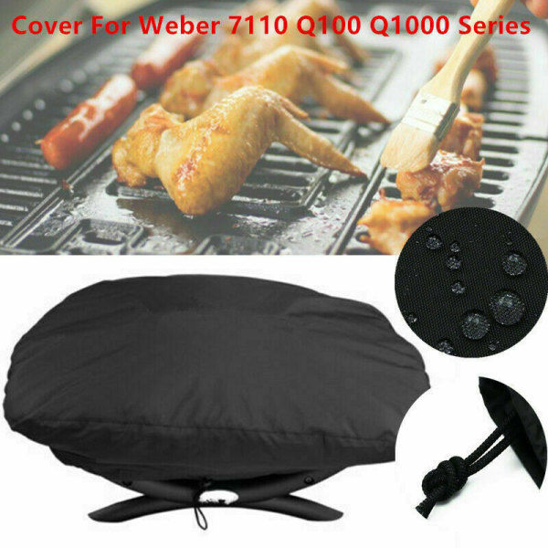 210D-beskyttelse til Weber Q1200 og 1000 gasgrill, passer til Q1200, Q1400, Q1000, Q100, Q120, Baby Q, Anti-UV