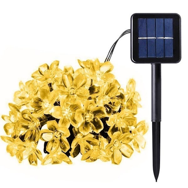 7M 50 LED Kirsebærblomst Solcelle Lys Guirlande Have Lys