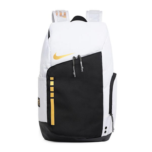 Unisex Nike Elite Pro Basketboll Ryggsekk Skoleveske Gym Sport Reiseveske Laptopveske White Gold