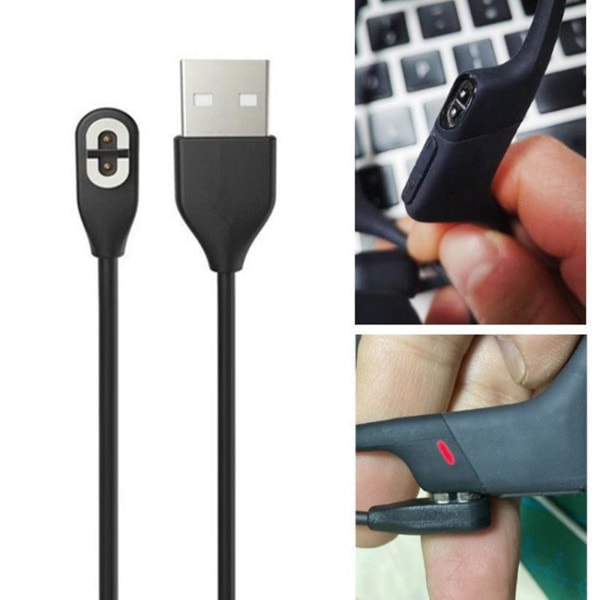 USB-opladningskabel, kompatibel med Aftershokz Aeropex As800, sort