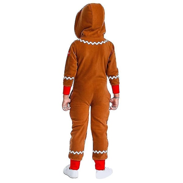 Herrfamiljens mysiga pepparkaksgubbe-jumpsuit, bekväm pepparkaksgubbe-onesie för julen - perfekt för män Men L