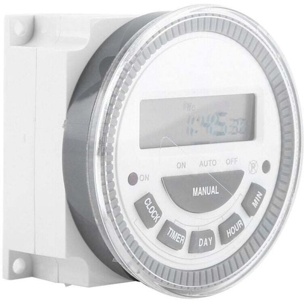 16A Ugentlig Timer Ugentlig Programmerbar Ur Programmeringsrelæafbryder med Støvdæksel til Hvidevarer Lamper Displaypanel (220V){ROG}