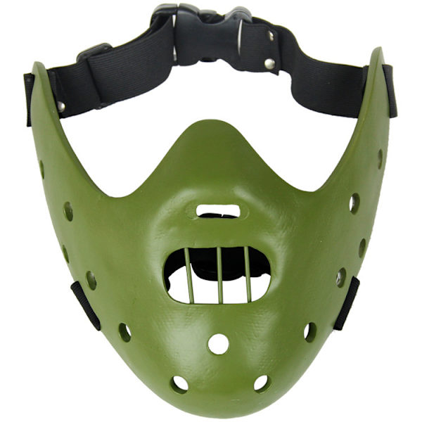 Halloween-naamio Hannibal Lecter -naamio Pelottava Halloween-roolipeli Realistinen Kauhu Murhaaja-naamio Puoli Kasvot Pääpanta Hartsi Brown