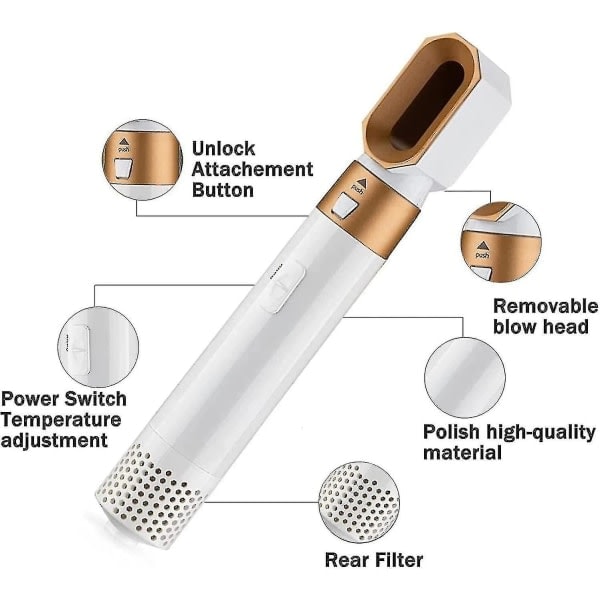 Air Styler - Professionellt multifunktionellt hårstylingverktyg 5-i-1 BLANCK