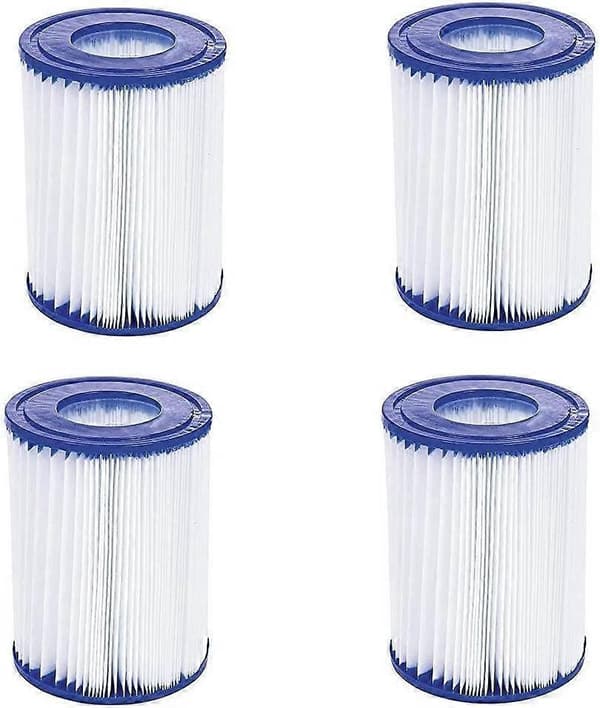 Poolfilter Type 2, Egnet til Bestway 58094 - Poolfilterpatron, Nem at samle (4 stk.) (FMY)