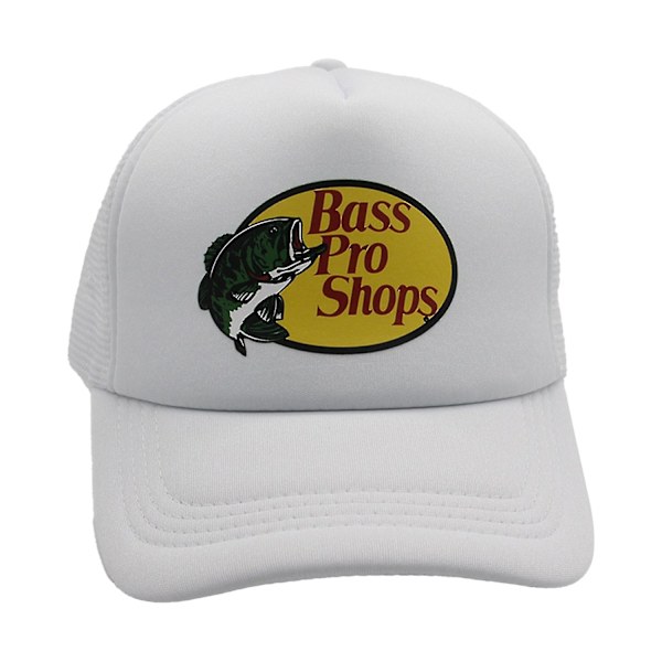 Bass Pro Shop Ulkoilulippis Trucker-lippis Verkolla - Miehille ja Naisille One Size Fits All Snapback-kiinnitys - Täydellinen Metsästykseen & Kalastukseen - Täydellinen Valkoinen White
