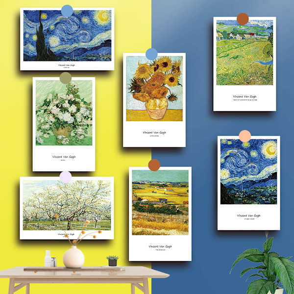75 kpl Pohjoismaiseen tyyliin koristeellisia kortteja Van Gogh -taidepostikortteja -